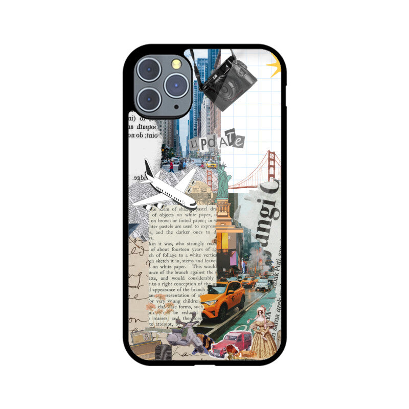 Apple iPhone Glass Phone Case - Travel