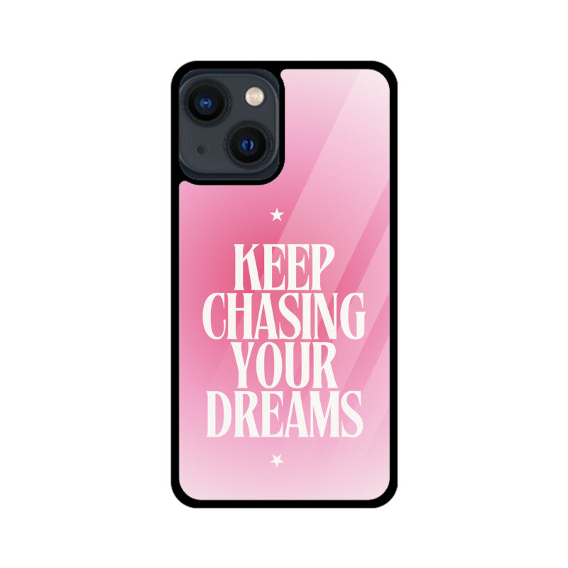 Apple iPhone Glass Phone Case - Keep Chasing Your Dreams