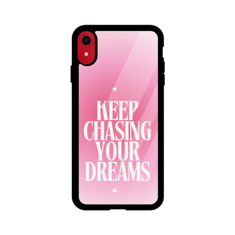 Apple iPhone Glass Phone Case - Keep Chasing Your Dreams