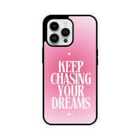 Apple iPhone Glass Phone Case - Keep Chasing Your Dreams