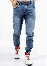 Men Jogger Fit Mid Rise Blue Jeans - arkkart