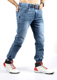 Men Jogger Fit Mid Rise Blue Jeans - arkkart