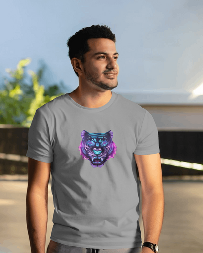 Tiger Print Half Sleeve T-Shirt