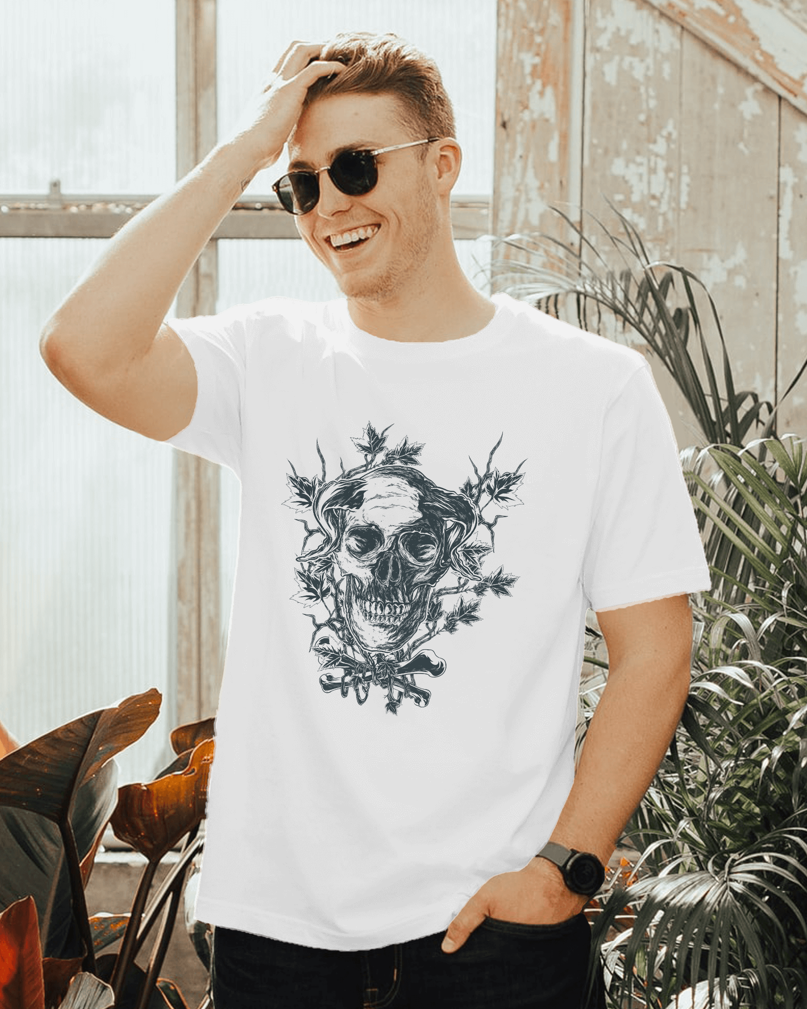 Skull Print T-Shirt - arkkart