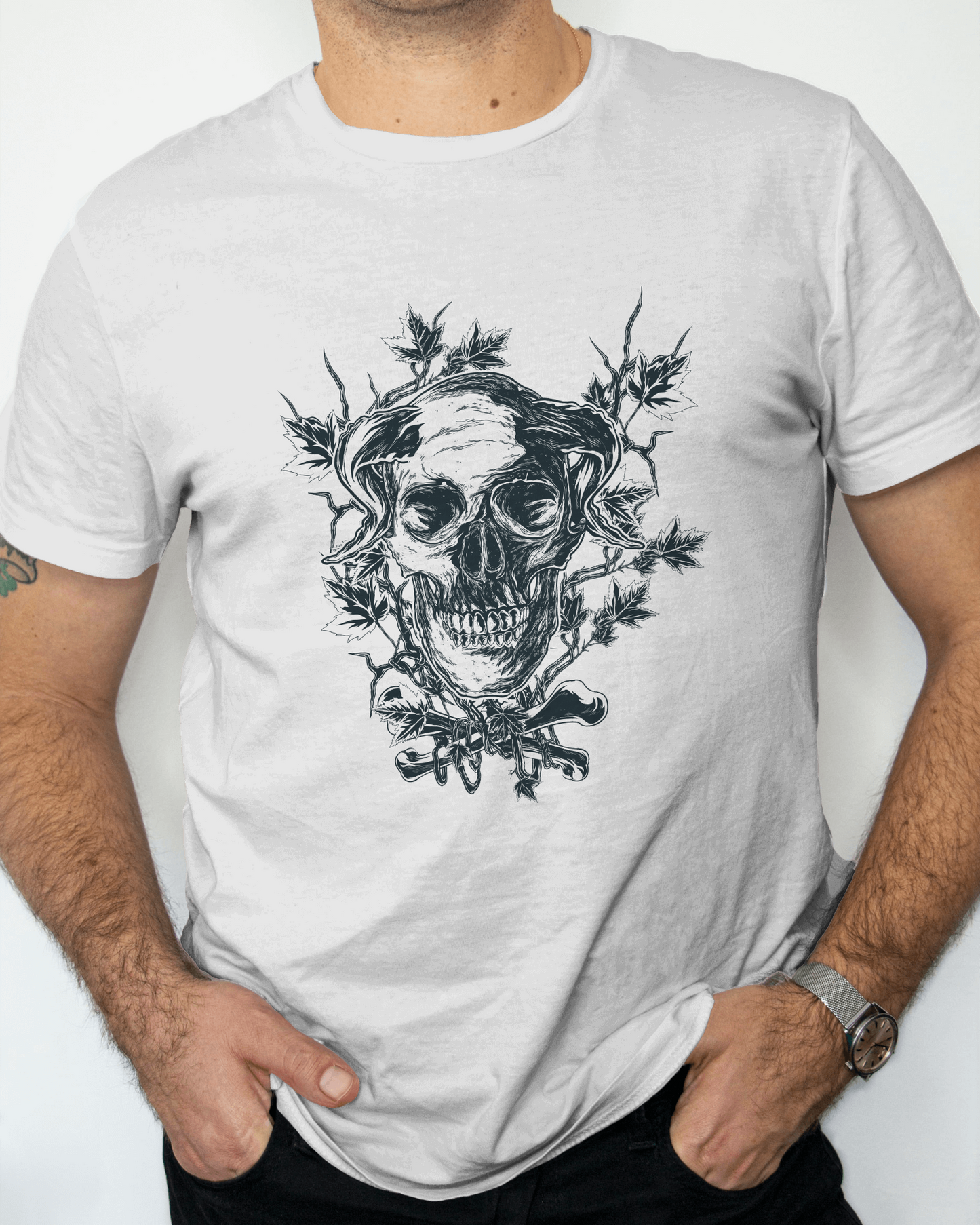 Skull Print T-Shirt - arkkart