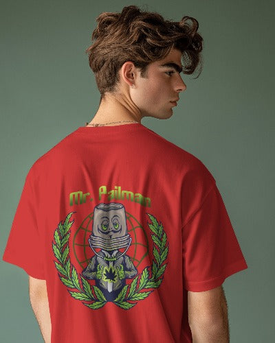 Men's  Back Printed Oversized T-shirt